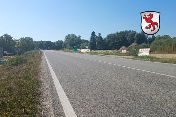 B16a mit Baustelle Gewerbegebiet Vohburg Ost 2