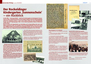 Historische Beilage 03-2021 - Der Rockoldinger Kindergarten ,Sonnenschein’ - ein Rückblick